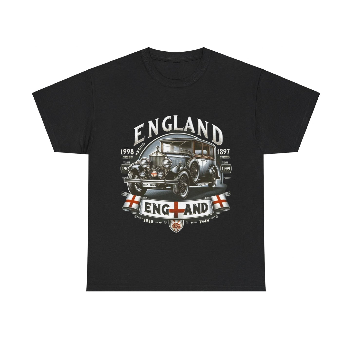 Flag Village UK Vintage Car Flag T-SHIRT Heavy Cotton Tee UK0013