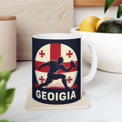 Flag Village Georgia Sporting Flag Ceramic Coffee Mug 11oz FV-MG0011