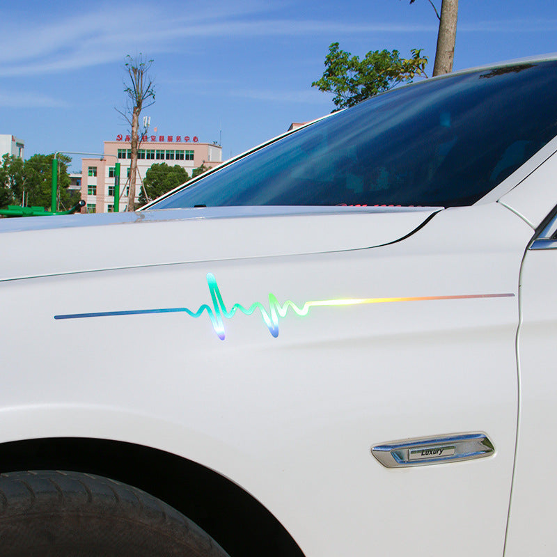Flag Village Auto Tools Car Electrocardiogram Creative Sound Wave Chart Car Sticker