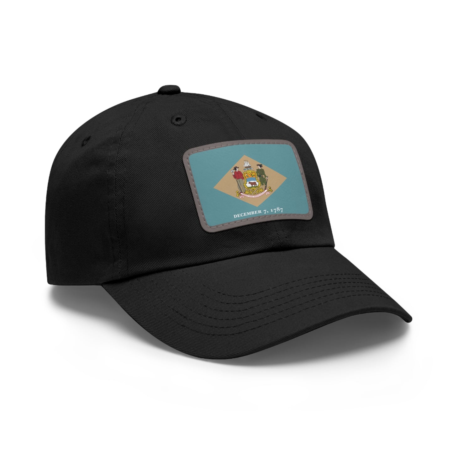 Flag Village USA Delaware State Flag Hat Cap with Leather Patch