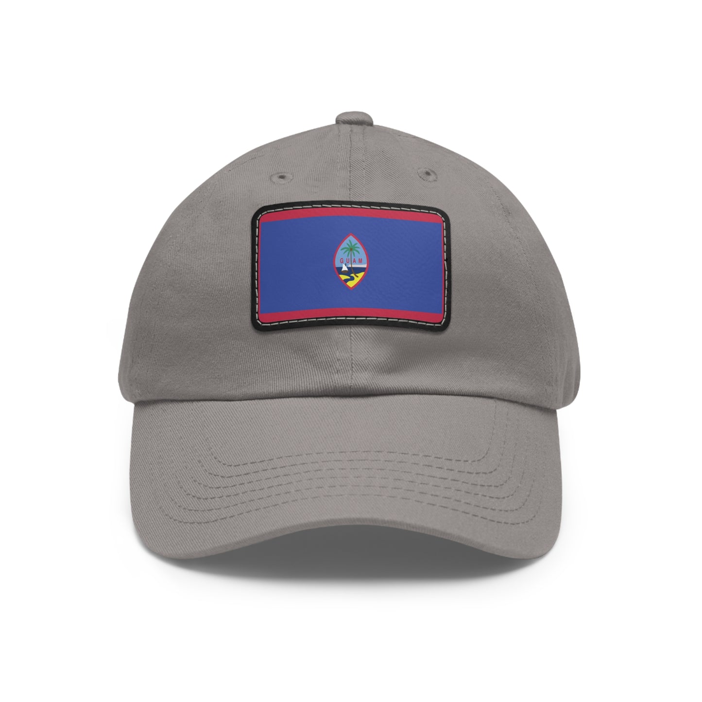 Flag Village Guam Flag Hat Cap with Leather Patch