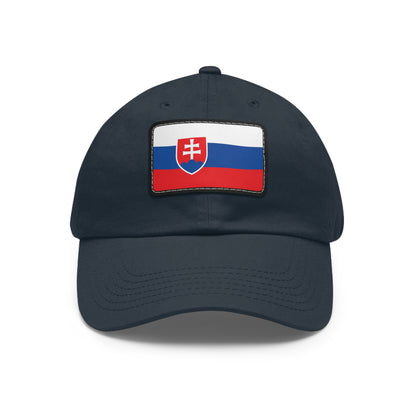 Flag Village Slovakia Flag Hat Cap with Leather Patch