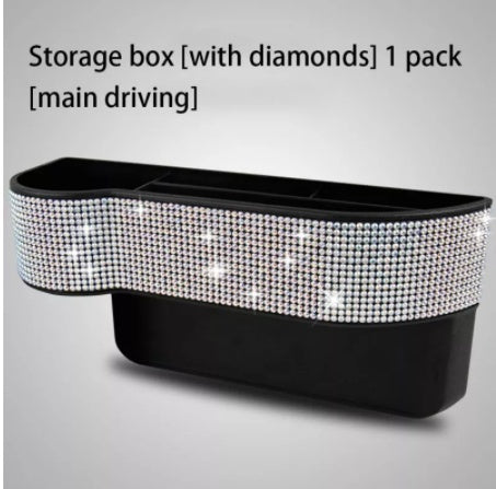 Flag Village Auto Tools Car Accessories Diamond-studded Seat Storage Box