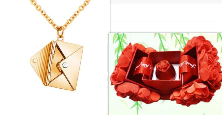 Flag Village Fashion Jewelry Envelop Necklace Women Lover Letter Pendant Best Gifts For Girlfriend