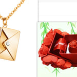 Flag Village Fashion Jewelry Envelop Necklace Women Lover Letter Pendant Best Gifts For Girlfriend