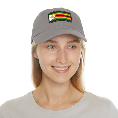 Flag Village Zimbabwe Flag Hat Cap with Leather Patch