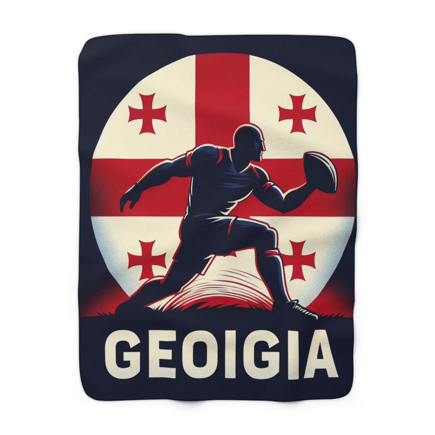 Flag Village Georgia Sporting Flag Sherpa Fleece Blanket GEO0006