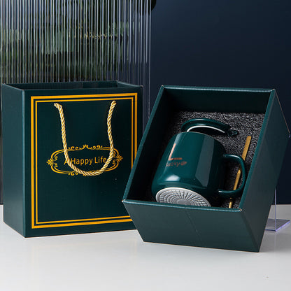 Flag Village Constant Temperature Ceramic Mark Cup Set Gift Box