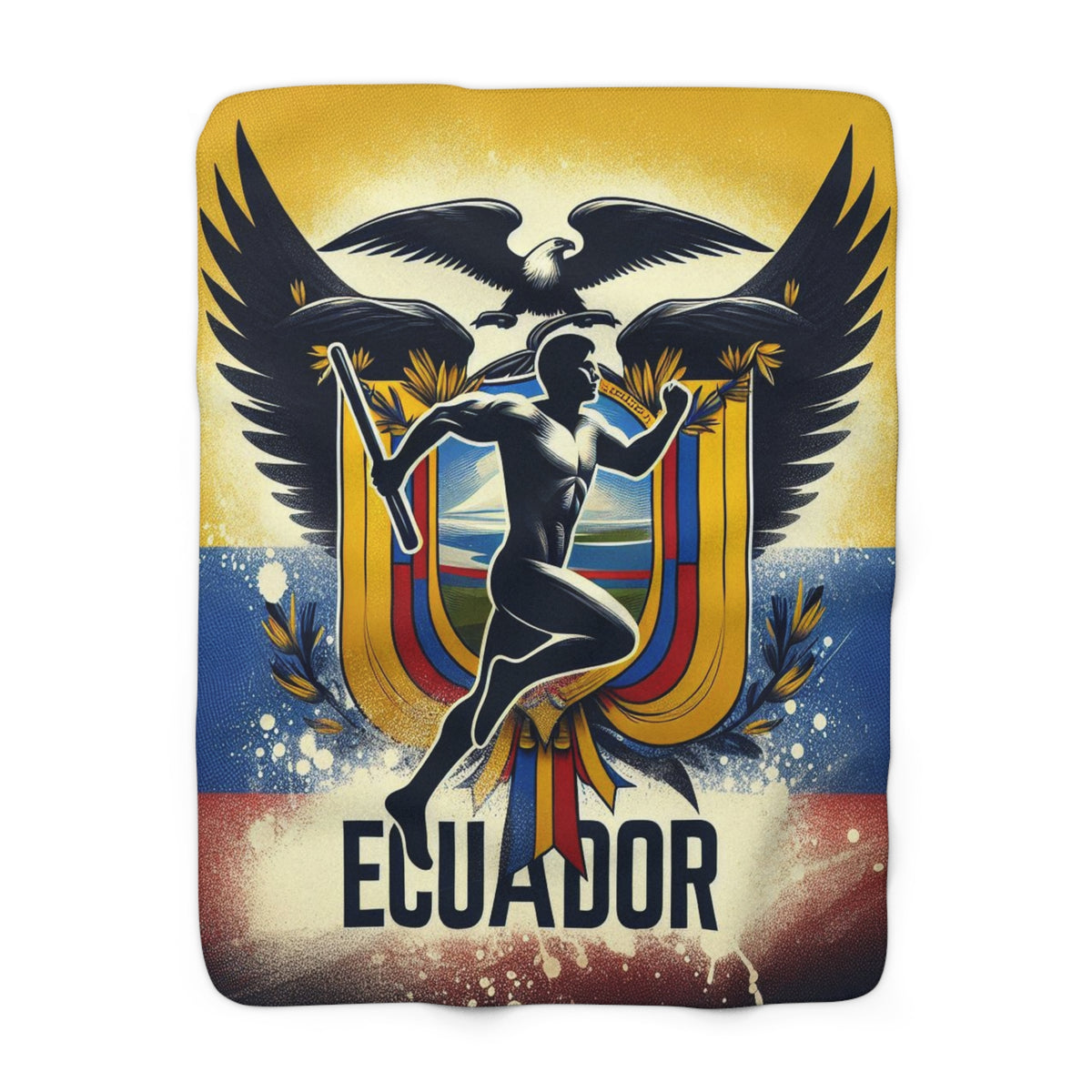 Flag Village Ecuador Sporting Flag Sherpa Fleece Blanket