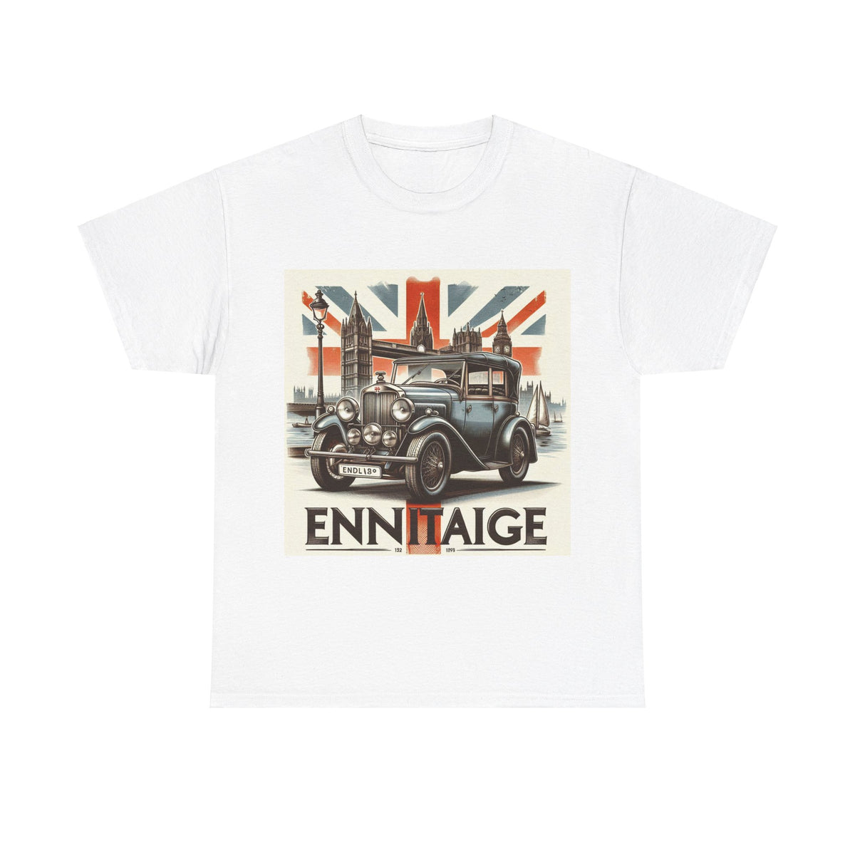 Flag Village UK Vintage Car Flag T-SHIRT Heavy Cotton Tee UK0003
