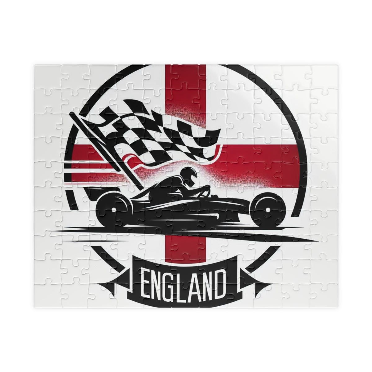 Flag Village England Vintage Racing Flag Jigsaw Puzzle