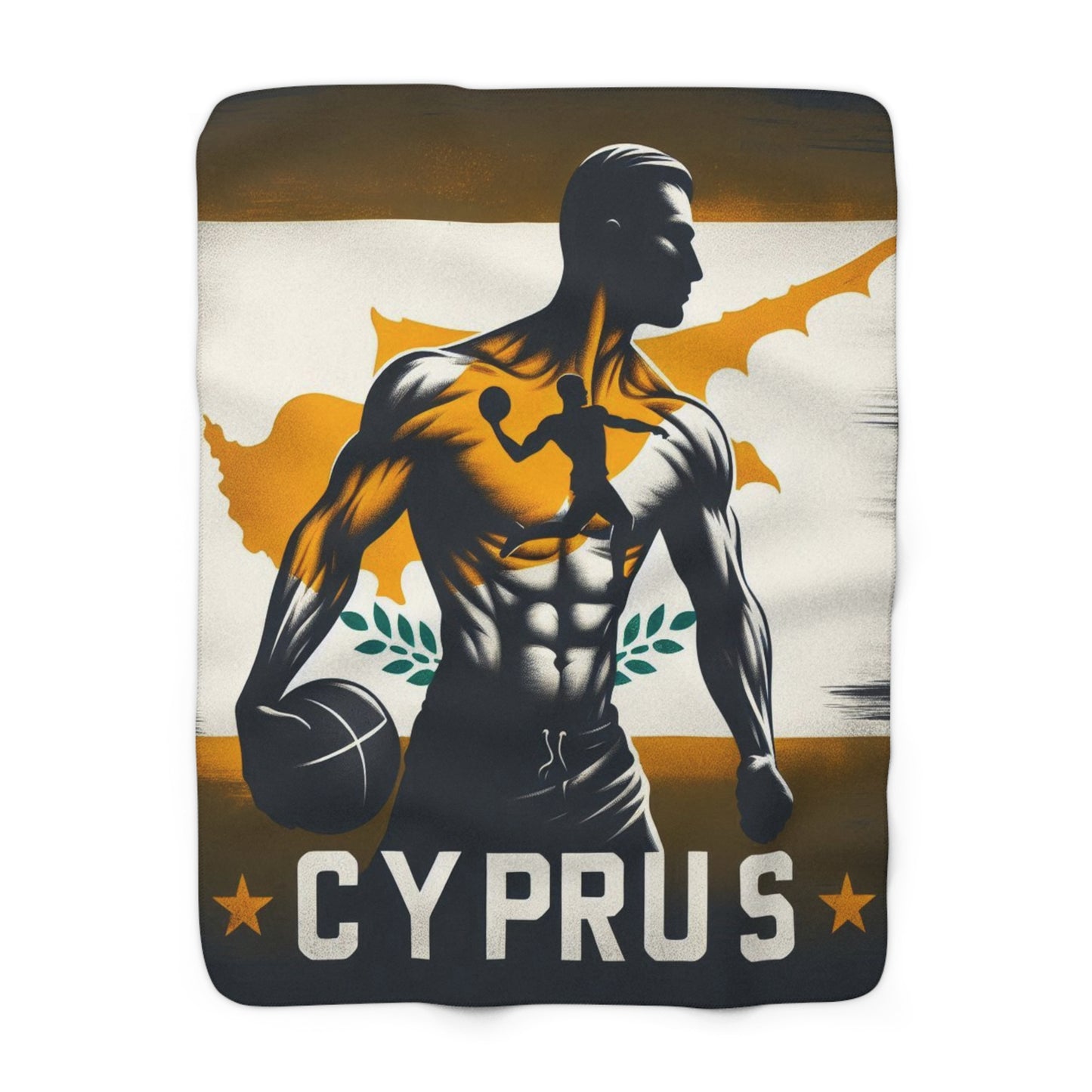 Flag Village Cyprus Sporting Flag Sherpa Fleece Blanket CYP0003
