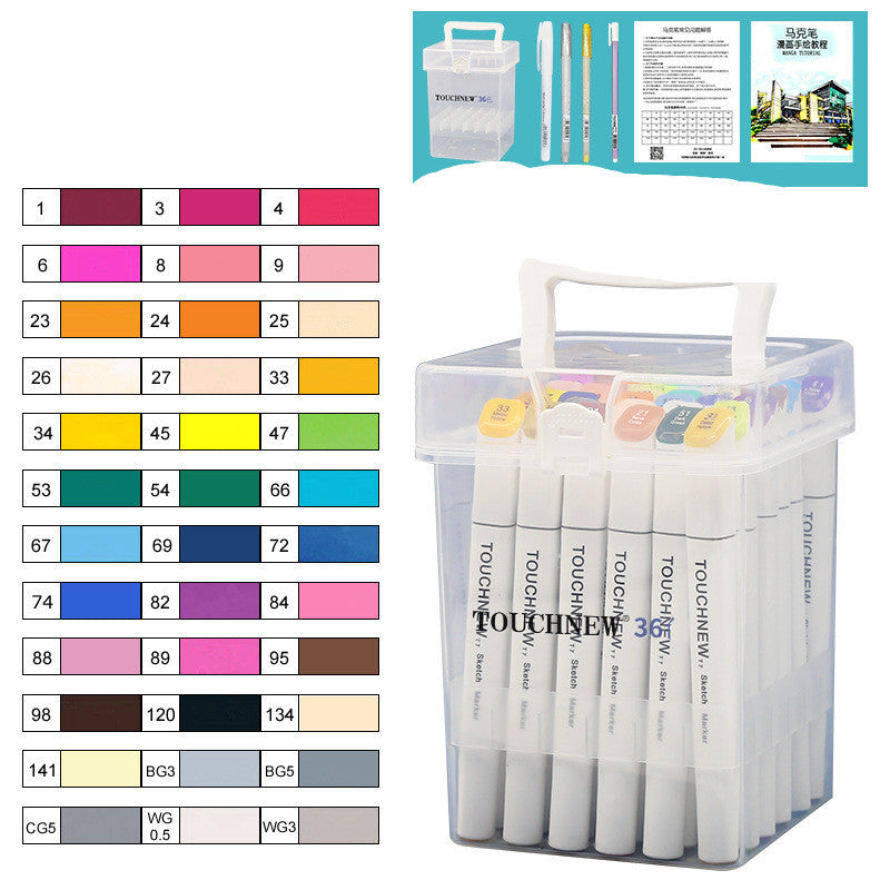 Flag Village TOUCH NEW7 Generation Double-headed Oily Marker Set Student Painting Colored Pen Gift Box