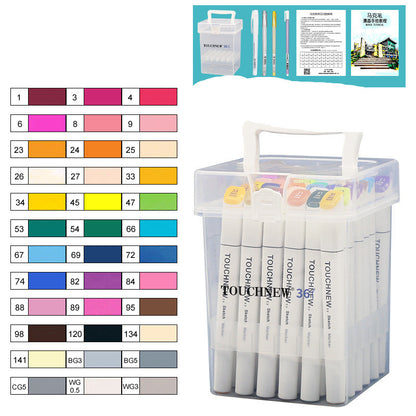 Flag Village TOUCH NEW7 Generation Double-headed Oily Marker Set Student Painting Colored Pen Gift Box