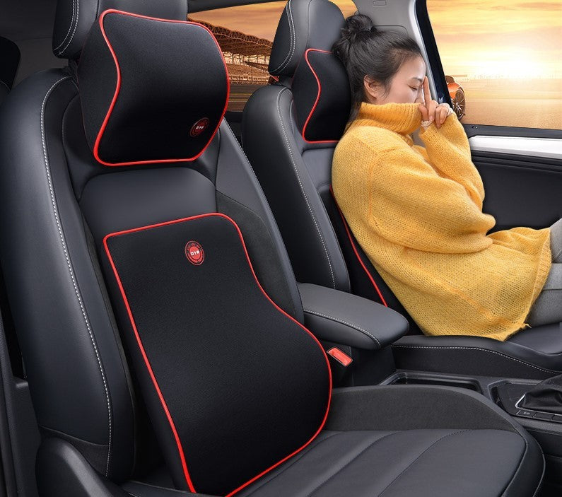 Flag Village Auto Tools Car Headrest Neck Protector Backrest Car Seat Pillow Lumbar Pillow Memory Foam