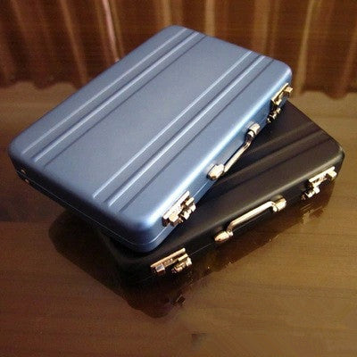 Flag Village Creative password safe shape aluminum business card holder mini suitcase business card holder white collar office company gifts