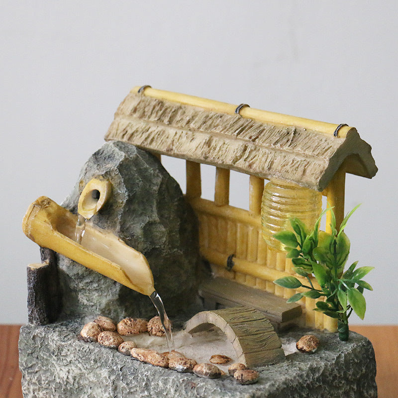 Small Creative USB Loop Flowing Water Ornaments Pastoral Desktop Front Office Company Opening Gifts Decorative Crafts