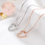 Flag Village S925 Sterling Silver Love Heart Pendant Necklace For Women Fashion Jewelry Ladies Gold Color Clavicle Chain High Quality Jewelry Gifts