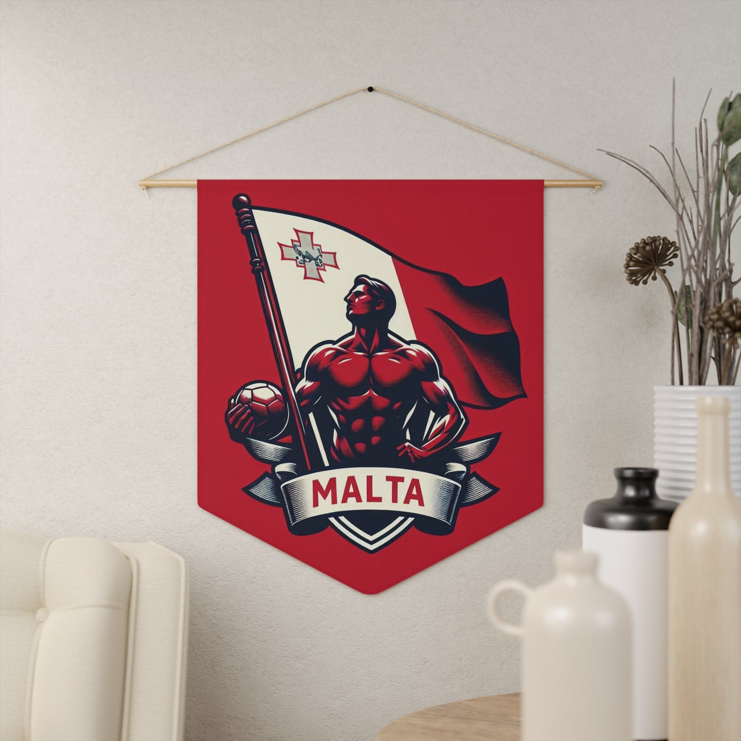 Flag Village Malta Flag Pennant Sporting Home Wall decoration MLT0002