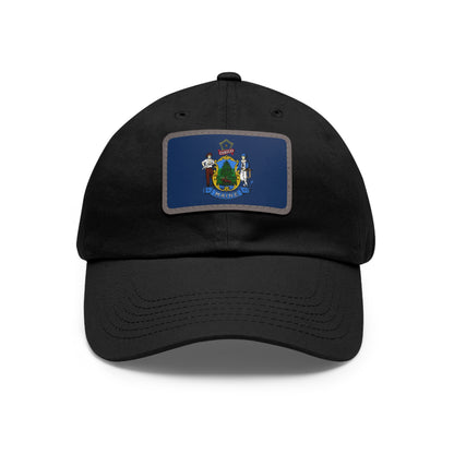Flag Village USA Maine State Flag Hat Cap with Leather Patch
