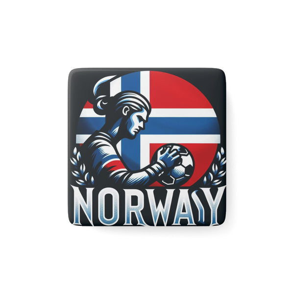 Flag Village Norway Flag Sporting Porcelain Magnet, Square NOR0005
