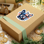 Flag Village USA Flag with French Bulldog Sticker 2", 3", 4", 6" USA0001