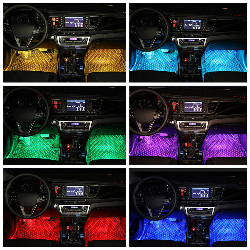 Flag Village Auto Tools Styling Decorative Lamp LED Car Interior Light Waterproof Ambient Lamp Of Wireless Remote Music Control Car RGB Strip Lights