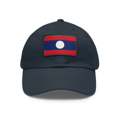 Flag Village Laos Flag Hat Cap with Leather Patch