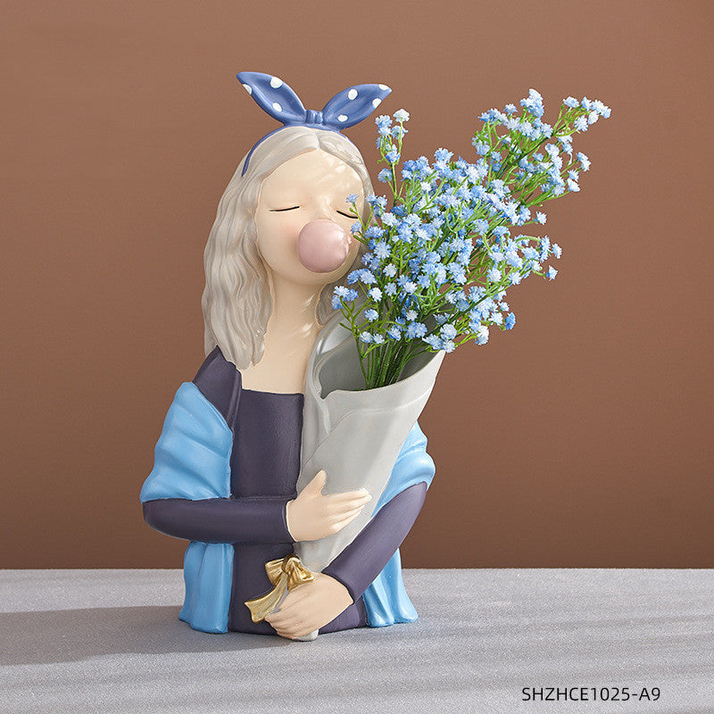 Flag Village Home Decor Girl Figurine Resin Sculpture Abstract Art Room Decor Nordic Decoration Home Living Room Decoration Accessories Gifts