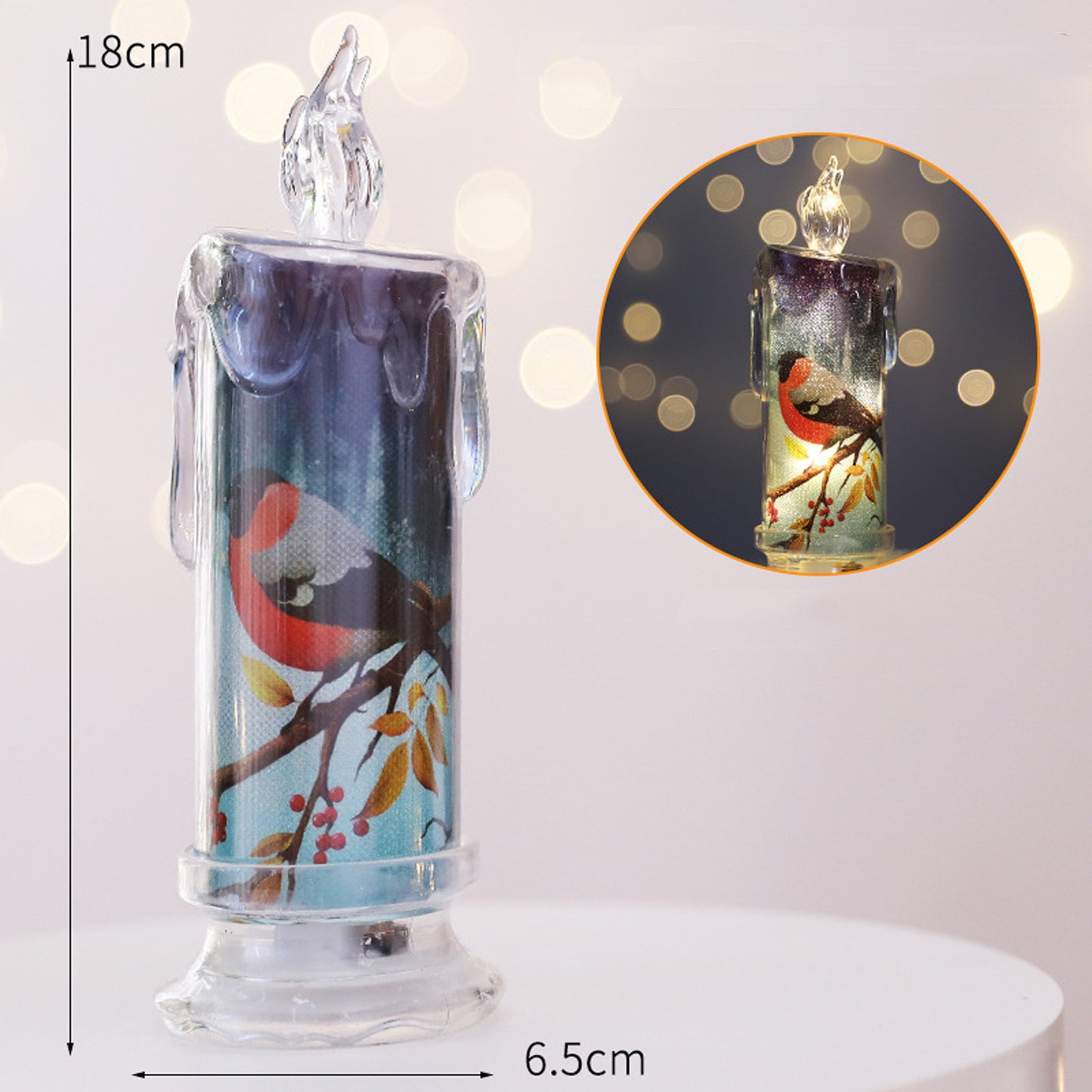 Flag Village Christmas Transparent Electronic Candles Decorative Gifts