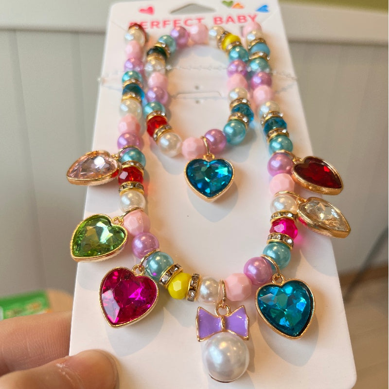 Flag Village Girls' Jewelry Gift Box Necklace Set