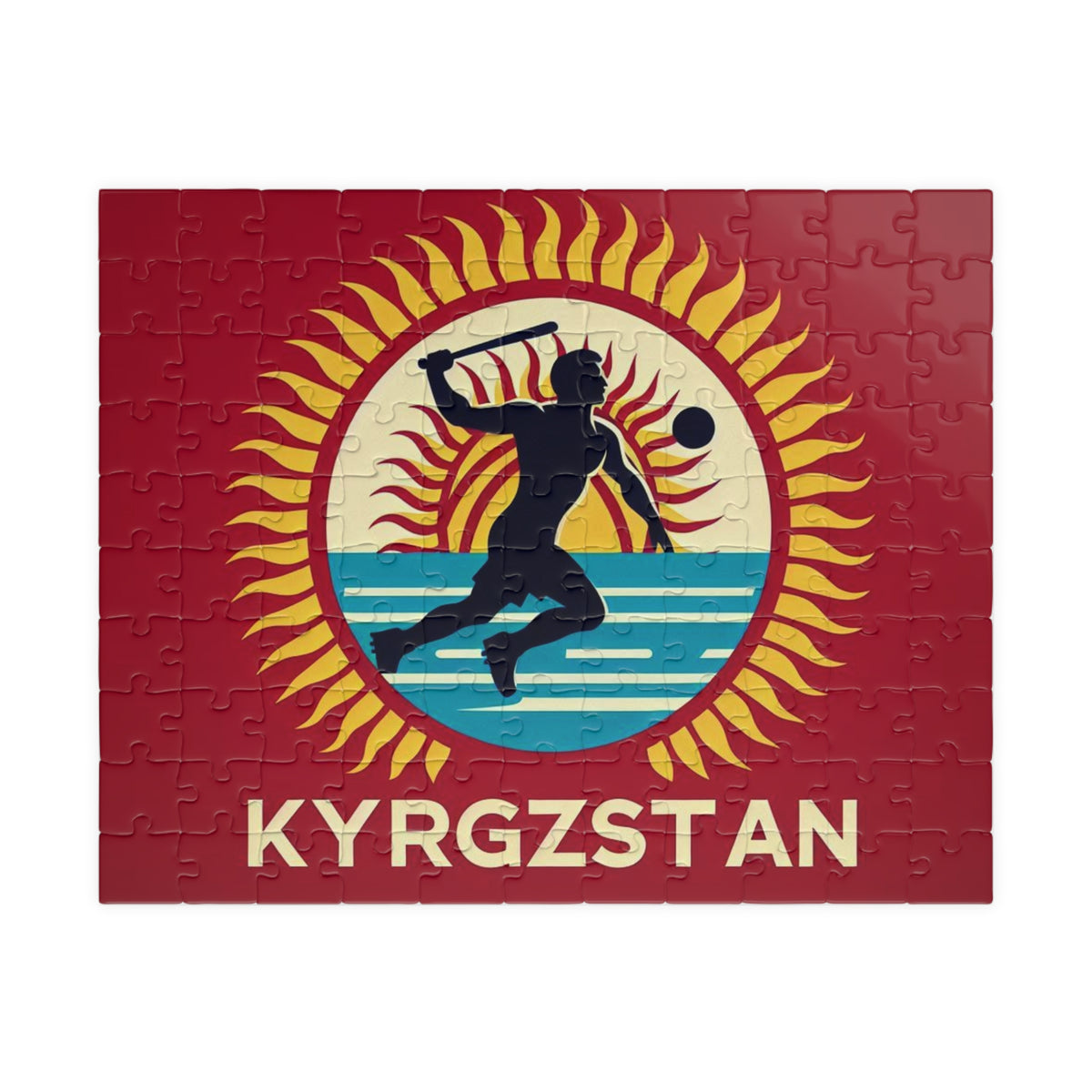 Flag Village Kyrgyzstan Sporting Flag Puzzle (110, 252, 520, 1014-piece) KGZ0001