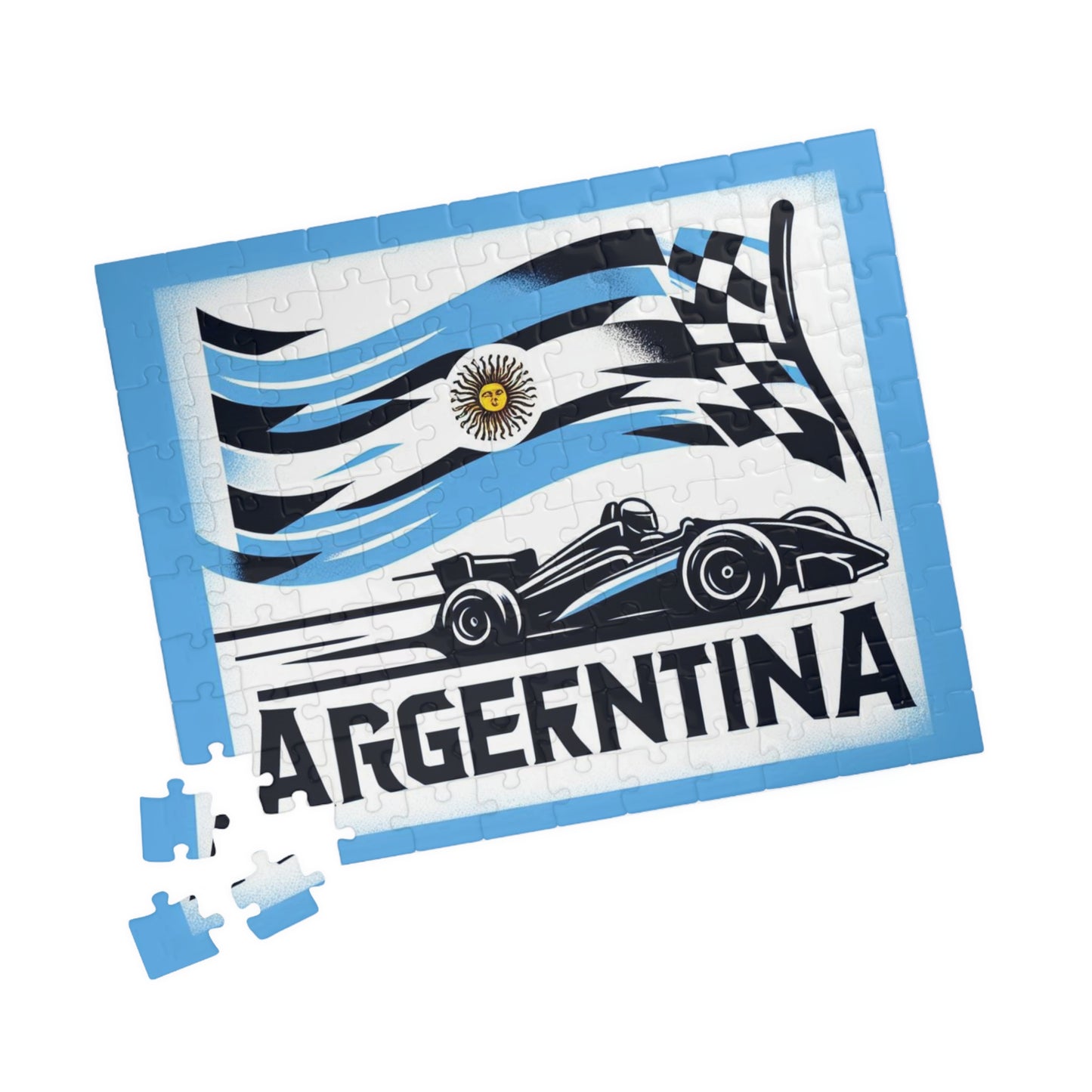 Flag Village ARGENTINA Racing Car Sporting Flag Puzzle (110, 252, 520, 1014-piece) ARG0010