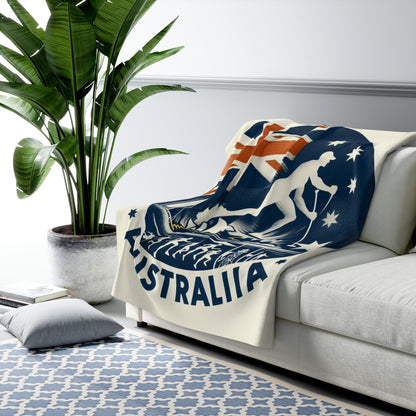 Flag Village Australia Sporting Flag Sherpa Fleece Blanket AUS0010