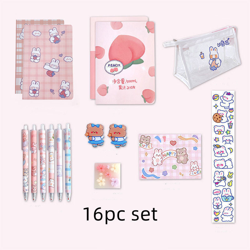 Flag Village Girl Students' Supplies Stationery Set Gift Box
