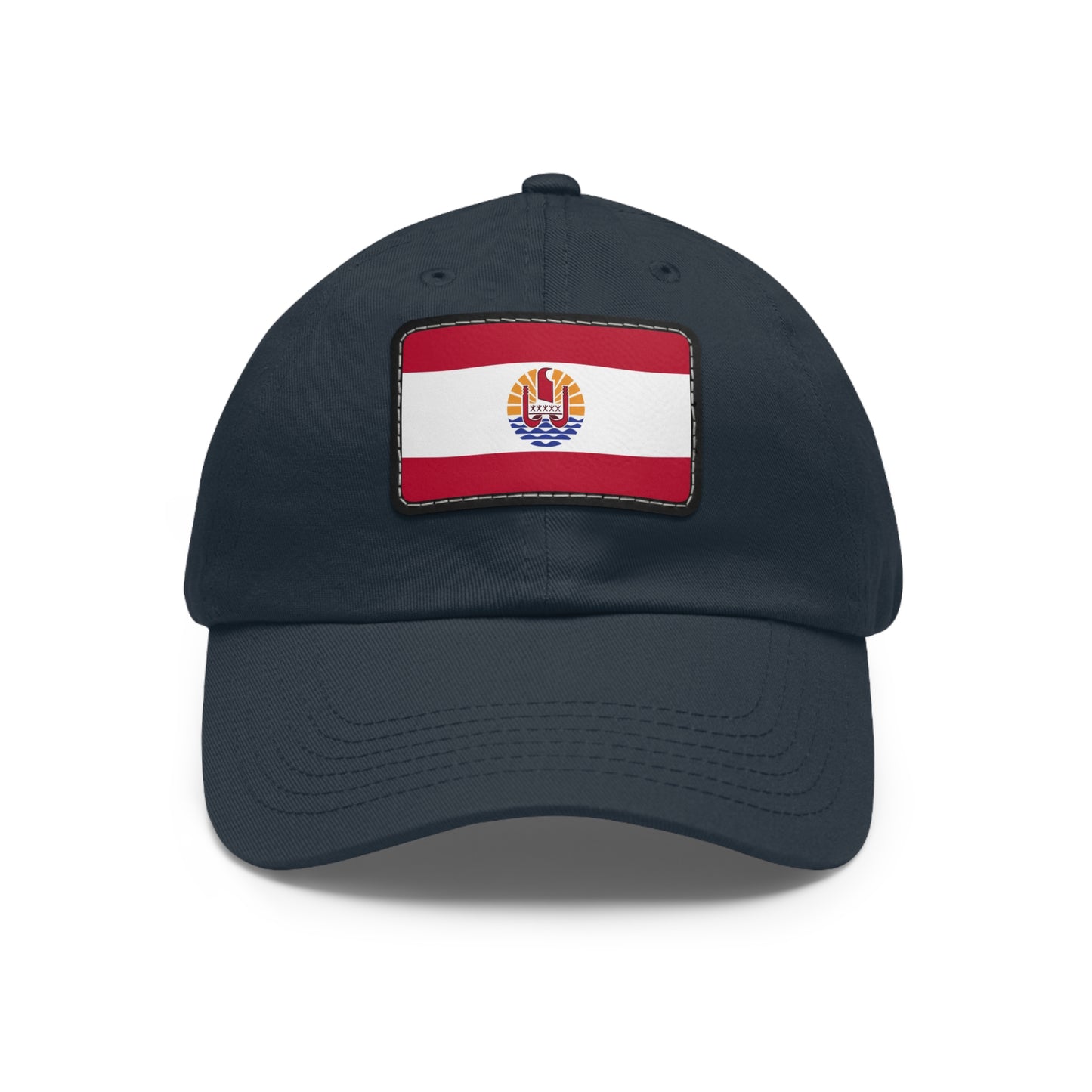 Flag Village Polynesia(French Polynesia) Flag Hat Cap with Leather Patch