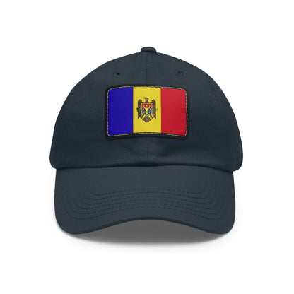 Flag Village Moldova Flag Hat Cap with Leather Patch