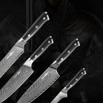 Flag Village Kegani Meat Cleaver Knife 7 Inch - Damascus 73 Layers AUS-10 Steel Core Butcher Knife - G10 Handle Chinese Knife With Gift Box & Sheath