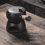 Flag Village Stoneware Japanese Kung Fu Tea Set, One Pot, Four Cups With Dry Tea Tray, Tea Maker, Warm Tea Gift Box Set