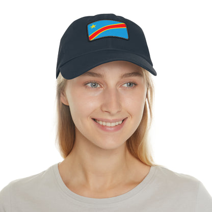 Flag Village Democratic Republic Of The Congo Flag Hat Cap with Leather Patch