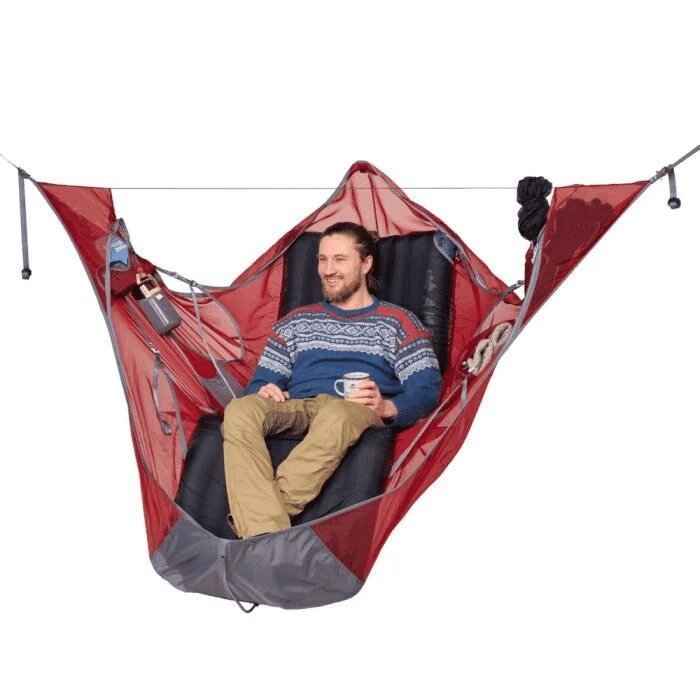 Flag Village Flat Sleep Hammock Tent With Bug Net And Suspension Kit Outdoor Camp Super Long Camping Portable Hammock