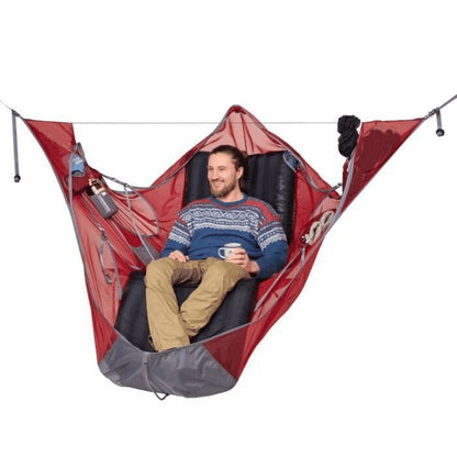 Flag Village Flat Sleep Hammock Tent With Bug Net And Suspension Kit Outdoor Camp Super Long Camping Portable Hammock
