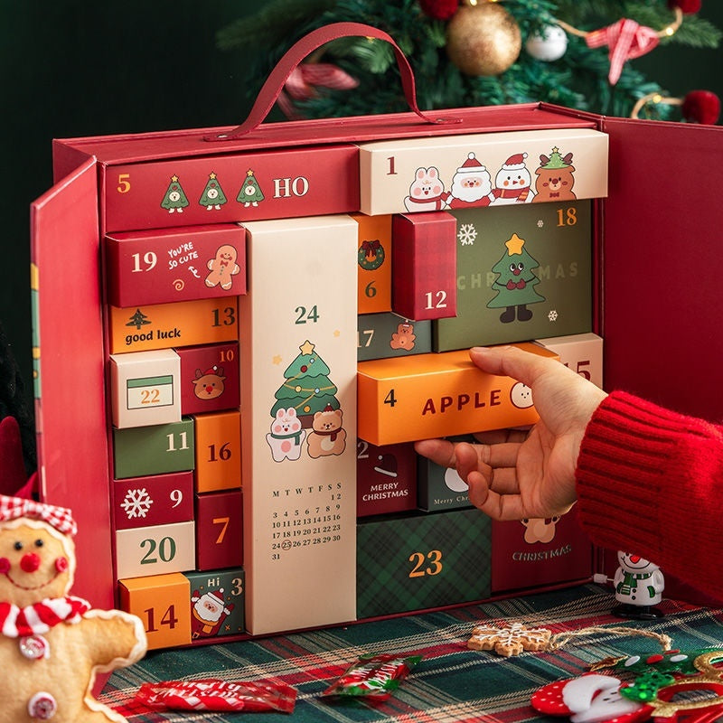Flag Village Christmas Birthday Box Blind Box Gift Diy Children Countdown Calendar Gift Box Set