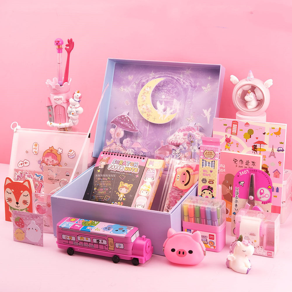 Flag Village Sakura Girl Starry Stationery Set Gift Box For Primary And Middle School Students
