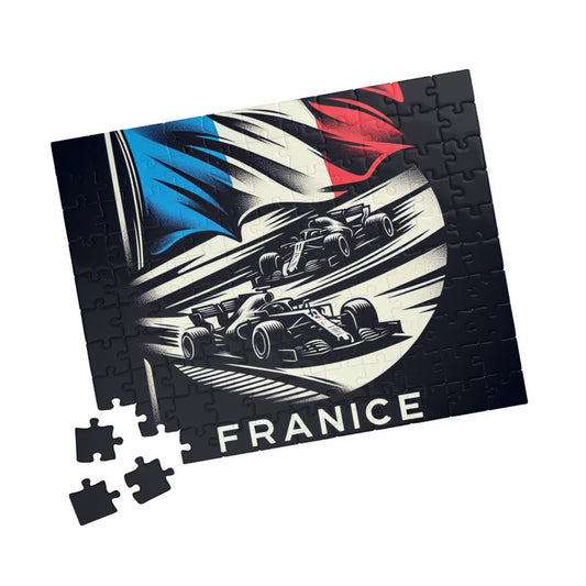 Flag Village France Racing Car Sporting Flag Puzzle (110, 252, 520, 1014-piece) FRA0015