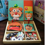 Flag Village Montessori Magnetic Fun Puzzle Children's Wooden Puzzle Box Game Cartoon Educational Painting Toys For Children Gift Antistress
