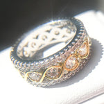 Flag Village Elegant Female Zircon Stone Ring Finger Rings For Women Promise Love Valentine's Day Gifts