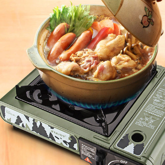 Flag Village Portable Gas Stove With Map Hot Pot Waska Fuel Tank Barbecue Outdoor Camping Stove