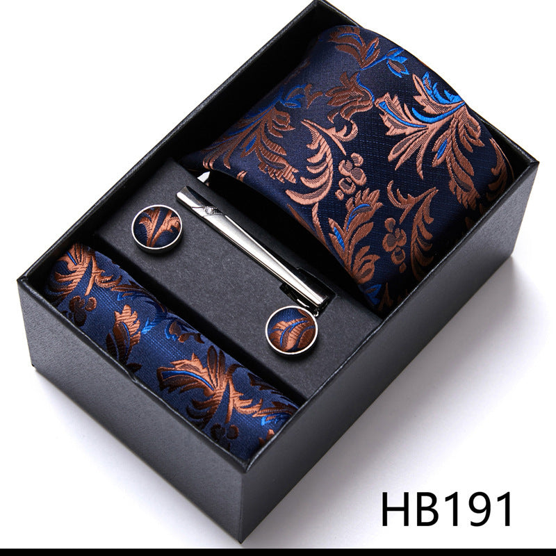 Flag Village Men's Business Formal Tie Six-piece Set Gift Box