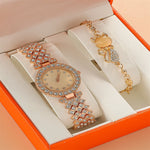Flag Village Round Diamond Bracelet Watch Luxury Fashion Gift Box